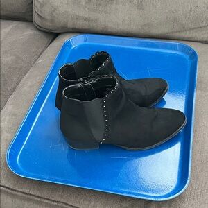 Black Ankle Booties with Studded Detail